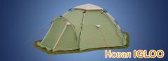 Палатка быстросборная IGLOO трехместная/ цвет зеленый с тиснением